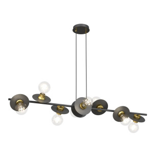 Lampa wisząca podłużna żarówki Token VIII 120cm czarno-złota Emibig