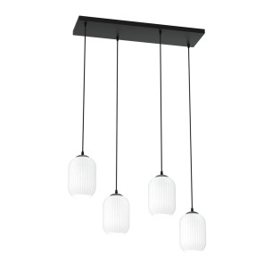 Lampa wisząca szkło ryflowane Verdi IV 70cm opal Emibig