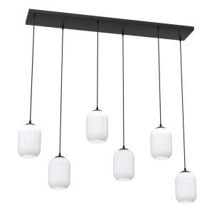 Lampa wisząca szkło ryflowane Verdi VI 115cm opal Emibig
