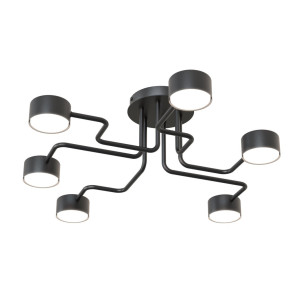 Lampa sufitowa 6 ramienna Kurage czarna Emibig