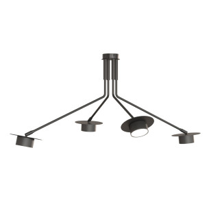 Lampa sufitowa na wysięgnikach Mizu IV czarna Emibig