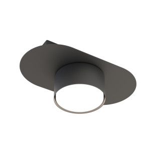 Plafon owalny Stilo 20cm czarny Emibig