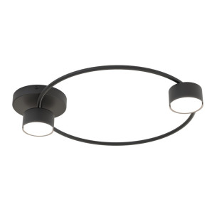 Plafon ring 2 punktowy Lucio 48cm czarny Emibig