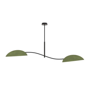 Lampa sufitowa welurowa 2 punktowa Lotus zielony / czarny Emibig