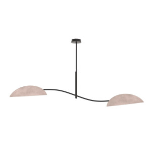 Lampa sufitowa welurowa 2 punktowa Lotus szary / czarny Emibig