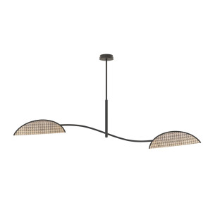 Lampa sufitowa 2 punktowa Lotus naturalny / czarny Emibig