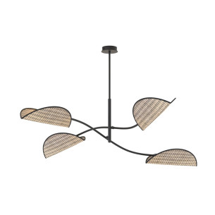 Lampa sufitowa 4 punktowa Lotus naturalny / czarny Emibig