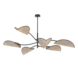 Lampa sufitowa 6 punktowa Lotus naturalny / czarny Emibig