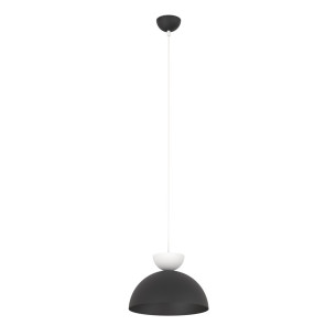 Lampa wisząca metalowa Lunaro 30cm czarny / biały Emibig