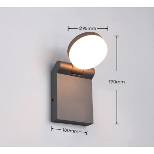 Kinkiet elewacyjny ściemniany Adour LED antracyt Trio 2