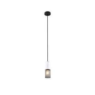 Lampa wisząca ażurowa loft Tosh 10cm czarno-biała Trio
