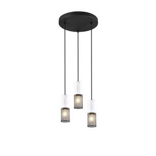 Lampa wisząca ażurowa loft Tosh III 28cm czarno-biała Trio