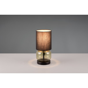 Lampa stołowa szklana podstawa z abażurem Elio czarny / zielony Trio