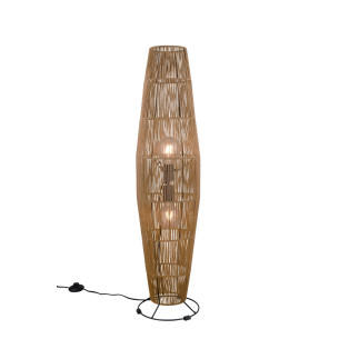 Lampka podłogowa boho Miki 103cm brązowo-czarna Reality