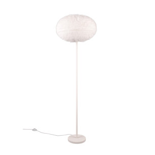 Lampa podłogowa futrzana kula Furry 50cm H154cm piaskowa Reality