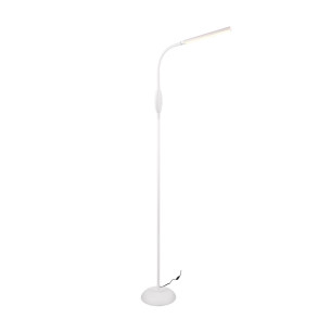 Lampa podłogowa ze ściemniaczem Toro LED 145cm biała Reality