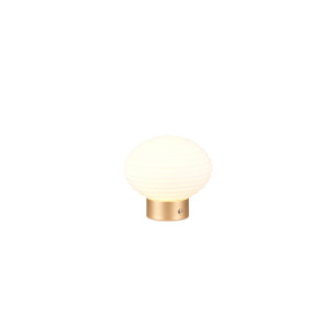 Lampa stołowa szklana Pearl LED 3000K 15,5cm biały / mosiądz Reality