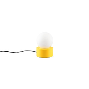 Lampka nocna szklana kula Countess 12cm biało-żółta Reality