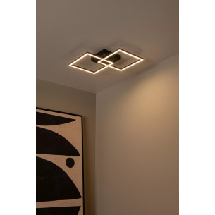 Plafon nowoczesny dwa kwadraty Arianne LED CCT 2700K/4000K czarny Lucide