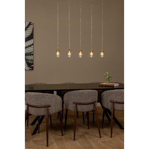 Lampa wisząca szklana 5 punktowa Berliane LED 2700K 93cm transparentna Lucide