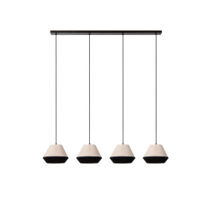 Lampa wisząca 4 punktowa na listwie Kala 133cm beżowo-czarna Lucide