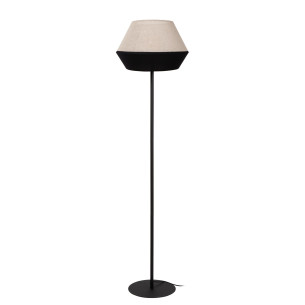 Lampa podłogowa z abażurem Kala 40cm H155cm beżowo-czarna Lucide