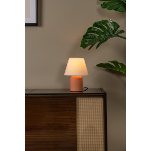 Lampa ceramiczna z abażurem Macia kremowy / terracotta Lucide