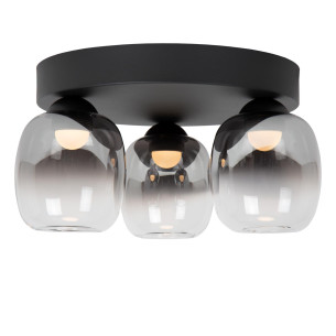 Plafon szklany 3 punktowy Tamino LED 36cm szkło dymione / czarny Lucide
