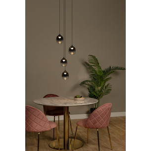 Lampa wisząca szklana 4 punktowa Tamino LED 36cm szkło dymione / czarny Lucide