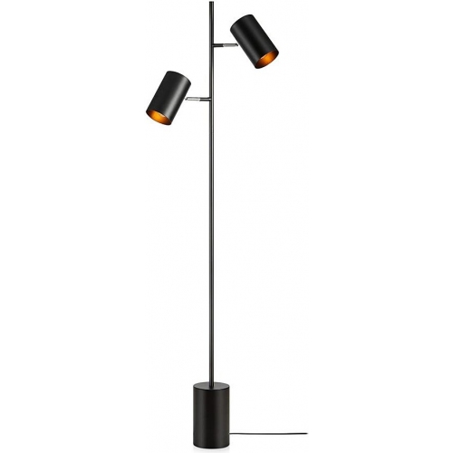 Stylish Twin Black Floor Lamp With 2, Long Shade Floor Lamp