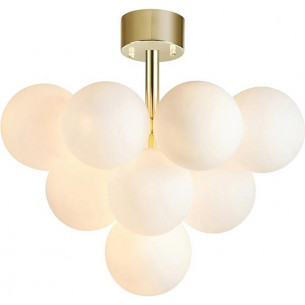 Merlot 56 whitw&brass glass semi flush ceiling light Markslojd