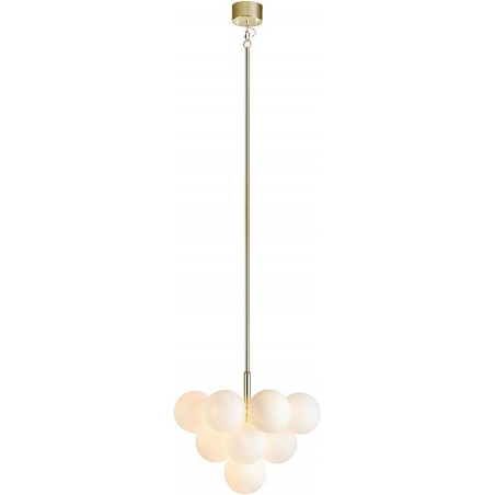 Designerska Lampa wisząca szklane kule Merlot 56 Biały/Złoty Markslojd do salonu i sypialni.