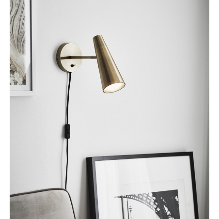 Peak old brass industrial wall lamp with arm Markslojd