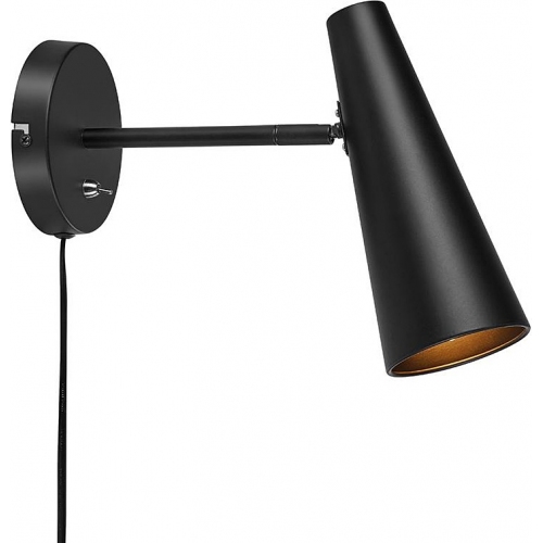 Peak black industrial wall lamp with arm Markslojd