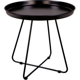 Rod 50 black round tray coffee table Nordifra