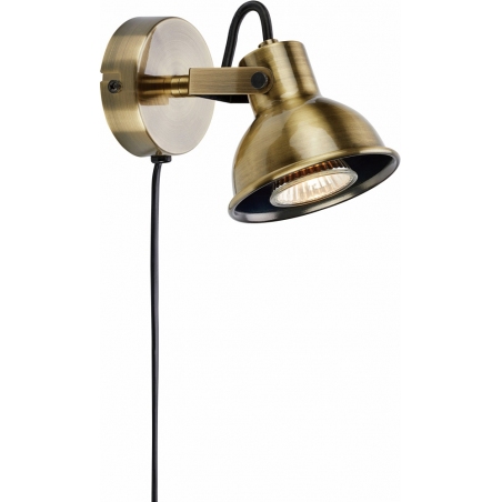 Rocco brushed brass wall lamp with switch Markslojd