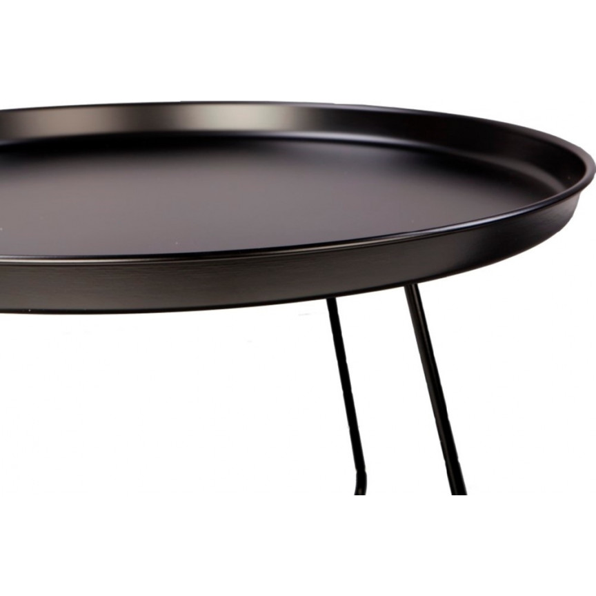 Designer Rod 63 black round tray coffee table Nordifra
