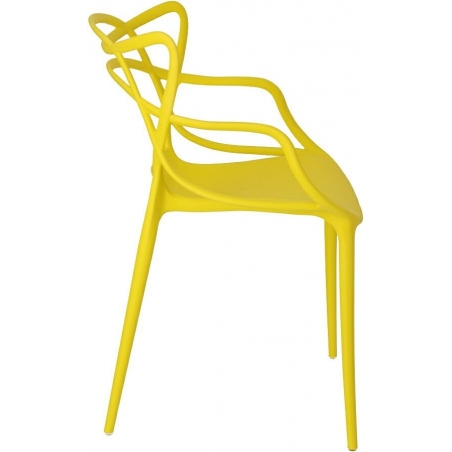 Designerskie Krzesło ażurowe Lexi żółte D2.Design do jadalni i salonu.