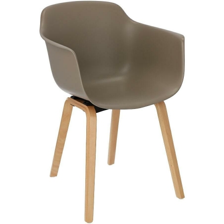 Designerskie Krzesło plastikowe z podłokietnikami Glad beżowe Intesi do jadalni i salonu.
