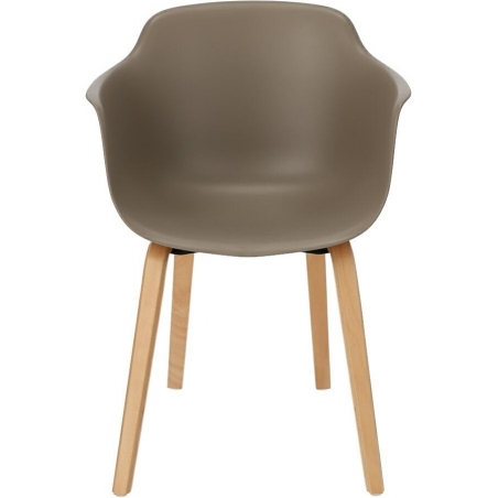 Glad beige plastic chair with armrests Intesi