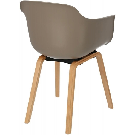 Designerskie Krzesło plastikowe z podłokietnikami Glad beżowe Intesi do jadalni i salonu.