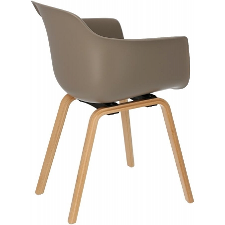Glad beige plastic chair with armrests Intesi