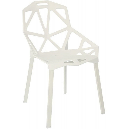 Designerskie Krzesło ażurowe Gap PP białe Simplet do jadalni i salonu.