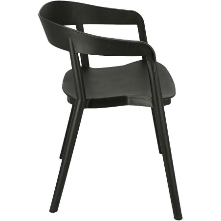 Bow black plastic chair with armrests Intesi