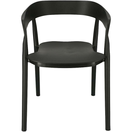 Designerskie Krzesło plastikowe z podłokietnikami Bow czarne Intesi do jadalni i salonu.