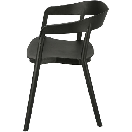 Bow black plastic chair with armrests Intesi