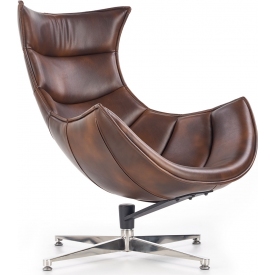 Luxor brown swivel leather armchair Halmar