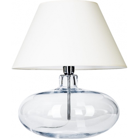 Stylowa Lampa stołowa szklana Stockholm Biała 4Concepts do sypialni.