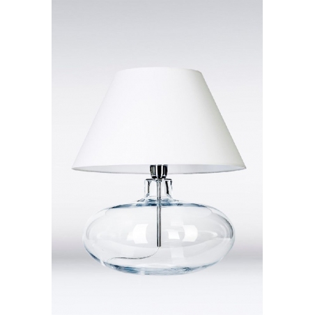 Stylowa Lampa stołowa szklana Stockholm Biała 4Concepts do sypialni.
