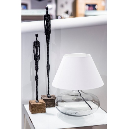 Stylowa Lampa stołowa szklana Stockholm Black Biała 4Concepts do sypialni.